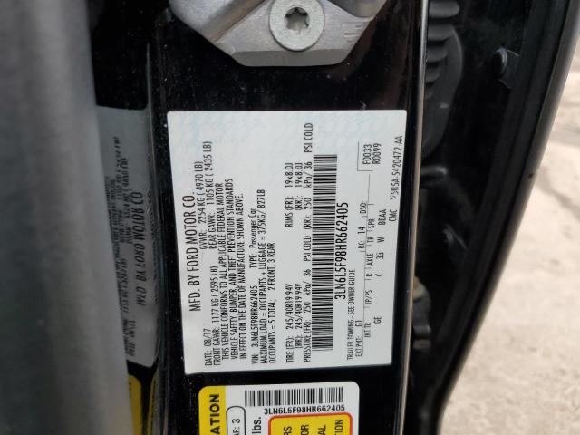 3LN6L5F98HR662405 - 2017 LINCOLN MKZ RESERVE შავი ფოტო 12