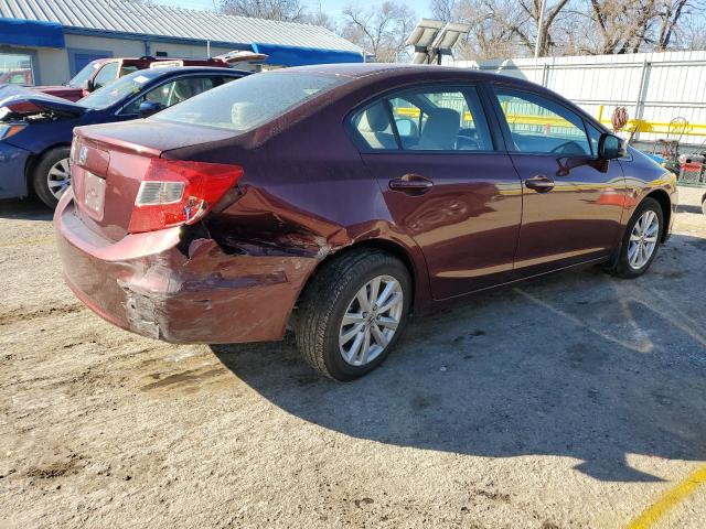 2HGFB2F82CH510283 - 2012 HONDA CIVIC EX RED photo 3