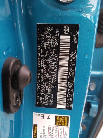 JTDKARFP8H3036592 - 2017 TOYOTA PRIUS PRIM ტურკოუსი ფოტო 12