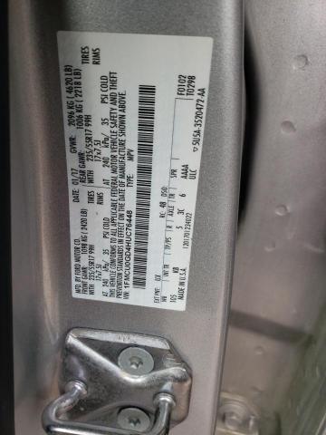 1FMCU0GD4HUC76448 - 2017 FORD ESCAPE SE SILVER photo 12