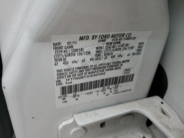 1FT7W2BT1CEA01052 - 2012 FORD F250 SUPER DUTY WHITE photo 12