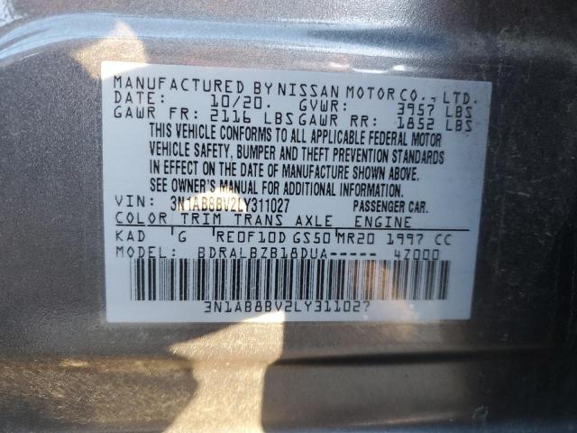 3N1AB8BV2LY311027 - 2020 NISSAN SENTRA S GRAY photo 13