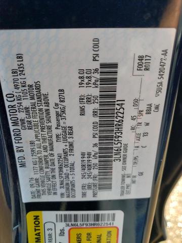 3LN6L5F93HR622541 - 2017 LINCOLN MKZ RESERVE ლურჯი ფოტო 13