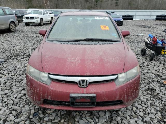 2HGFA15527H512044 - 2007 HONDA CIVIC LX RED photo 5