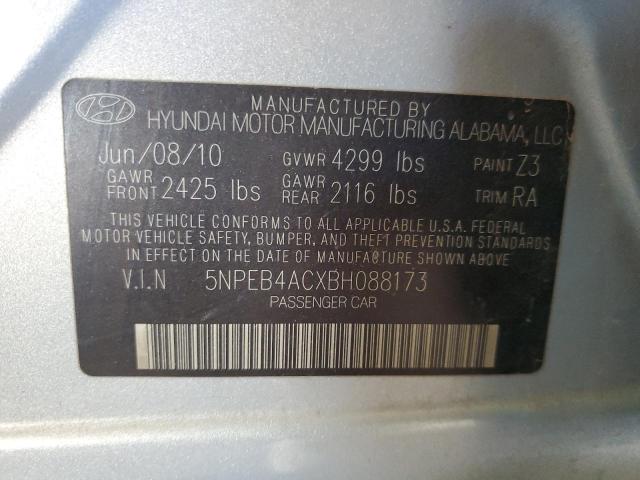 5NPEB4ACXBH088173 - 2011 HYUNDAI SONATA GLS BLUE photo 12