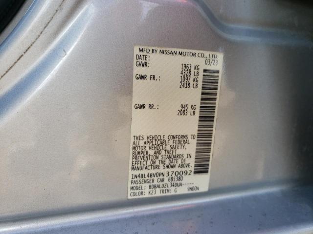 1N4BL4BV0PN370092 - 2023 NISSAN ALTIMA S SILVER photo 12