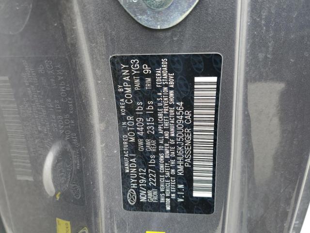 KMHHU6KJ5DU094564 - 2013 HYUNDAI GENESIS CO 3.8L GRAY photo 13