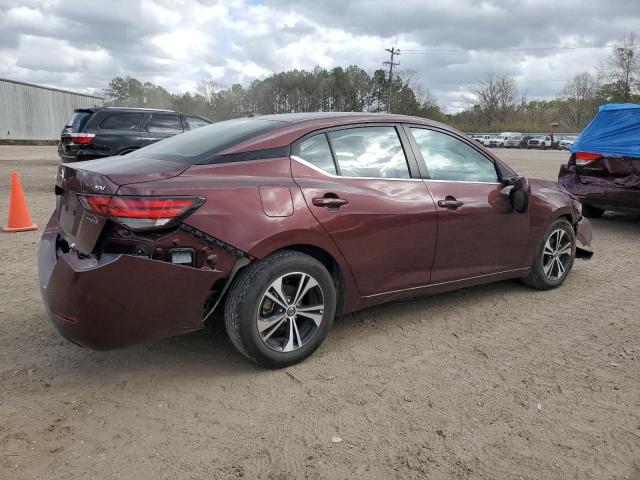 3N1AB8CV5NY289140 - 2022 NISSAN SENTRA SV MAROON photo 3