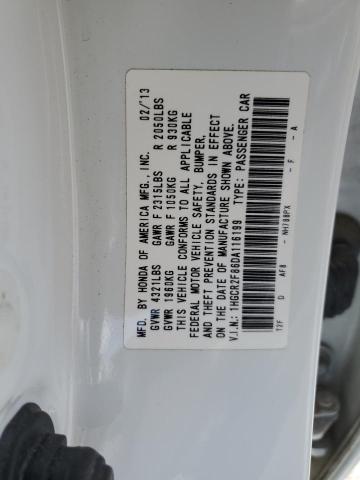 1HGCR2F86DA116199 - 2013 HONDA ACCORD EXL WHITE photo 13