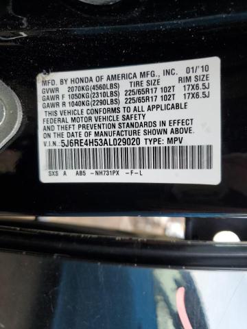 5J6RE4H53AL029020 - 2010 HONDA CR-V EX BLACK photo 12