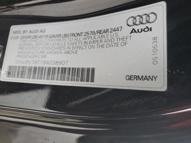 WAURV78T19A038907 - 2009 AUDI S5 QUATTRO BLACK photo 12