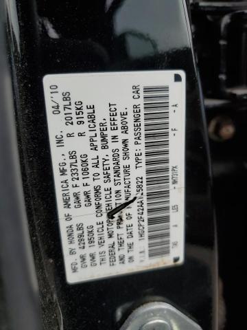 1HGCP2F42AA125822 - 2010 HONDA ACCORD LXP BLACK photo 13