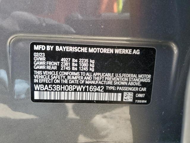 WBA53BH08PWY16942 - 2023 BMW 530 I GRAY photo 12