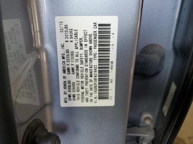 19UUB2F38FA018422 - 2015 ACURA TLX SILVER photo 12