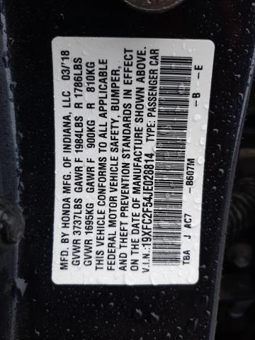 19XFC2F54JE028814 - 2018 HONDA CIVIC LX BLUE photo 12