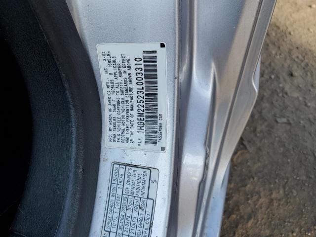 1HGEM22523L003310 - 2003 HONDA CIVIC LX SILVER photo 12