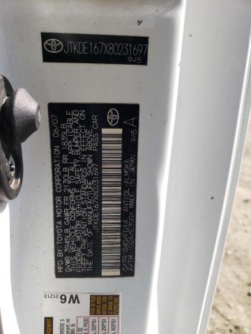 JTKDE167X80231697 - 2008 TOYOTA SCION TC 白色 照片 10