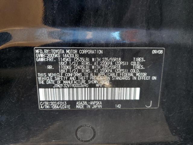 JTMZF32V19D003690 - 2009 TOYOTA RAV4 SPORT BLACK photo 13