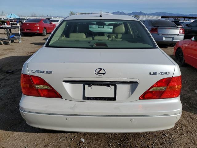 JTHBN30F130123504 - 2003 LEXUS LS 430 WHITE photo 6