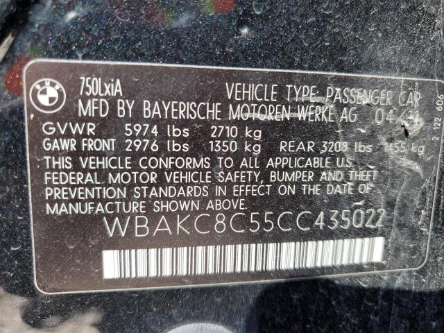 WBAKC8C55CC435022 - 2012 BMW ALPINA B7 LXI შავი ფოტო 12