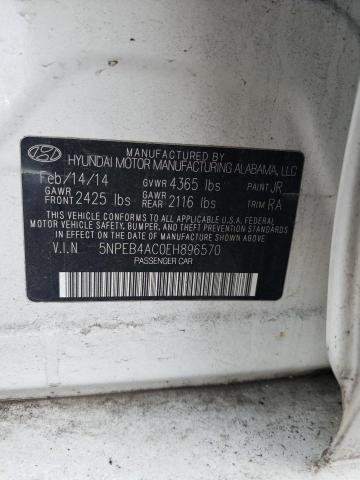 5NPEB4AC0EH896570 - 2014 HYUNDAI SONATA GLS WHITE photo 13