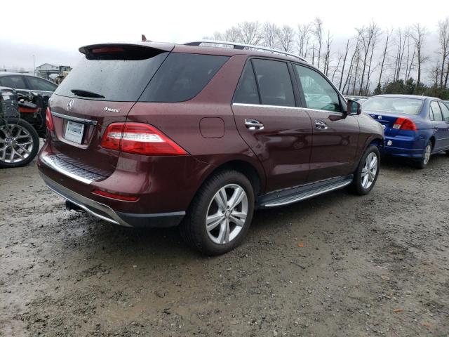 4JGDA5HB8EA269927 - 2014 MERCEDES-BENZ ML 350 4MATIC MAROON photo 3