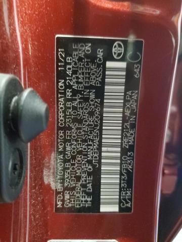 JTDEPMAE5NJ209674 - 2022 TOYOTA COROLLA LE MAROON photo 13