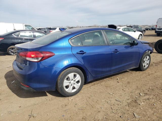 3KPFL4A76JE203133 - 2018 KIA FORTE LX BLUE photo 3