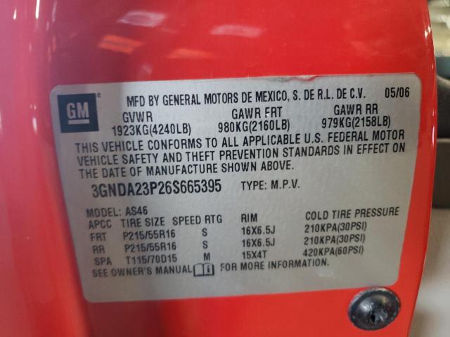 3GNDA23P26S665395 - 2006 CHEVROLET HHR LT RED photo 12