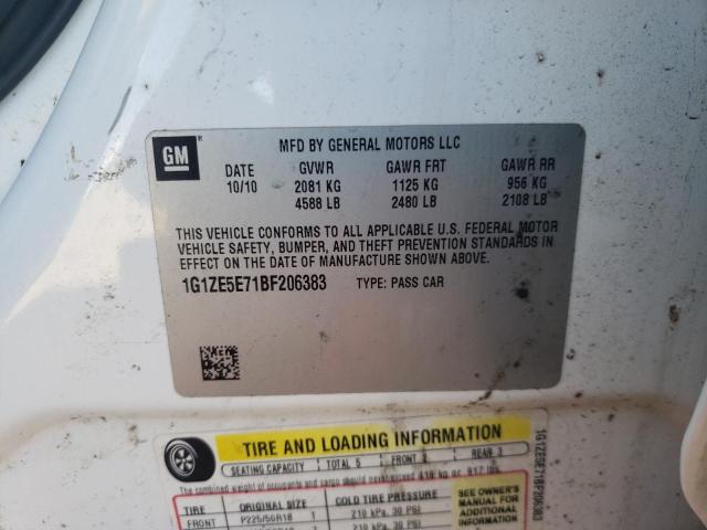 1G1ZE5E71BF206383 - 2011 CHEVROLET MALIBU LTZ თეთრი ფოტო 12