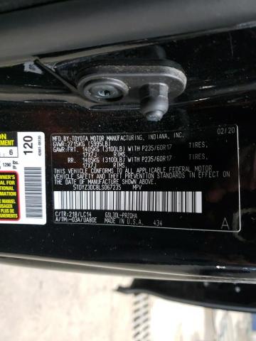 5TDYZ3DC8LS067235 - 2020 TOYOTA SIENNA XLE BLACK photo 12