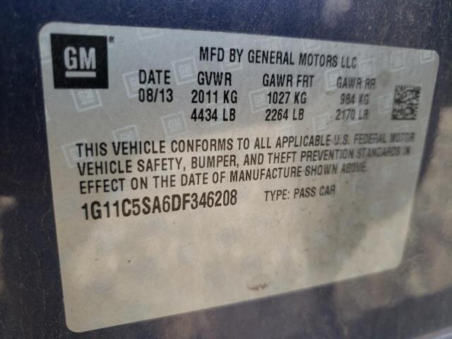 1G11C5SA6DF346208 - 2013 CHEVROLET MALIBU 1LT 蓝色 照片 12