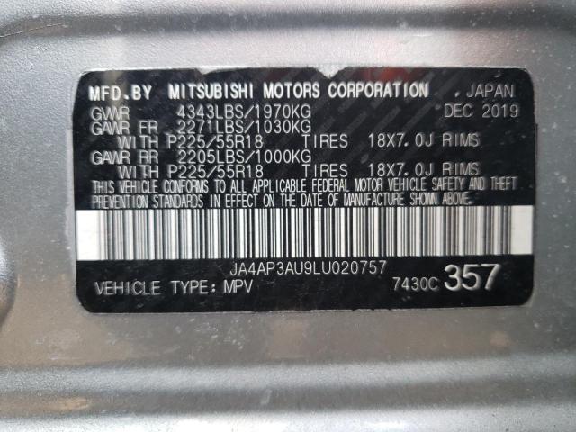 JA4AP3AU9LU020757 - 2020 MITSUBISHI OUTLANDER ES SILVER photo 13