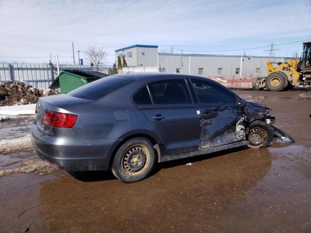 3VW2K7AJ8CM335444 - 2012 VOLKSWAGEN JETTA BASE GRAY photo 3