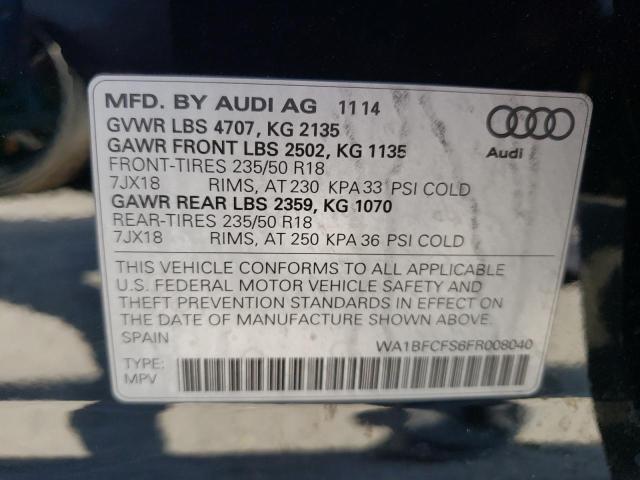 WA1BFCFS6FR008040 - 2015 AUDI Q3 PREMIUM PLUS BLACK photo 13