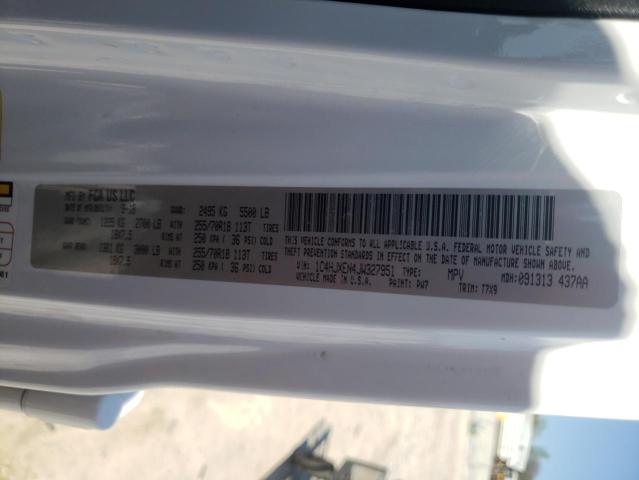 1C4HJXEN4JW327951 - 2018 JEEP WRANGLER U SAHARA WHITE photo 12