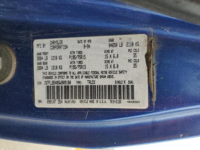 1B7FL26X0SW909180 - 1995 DODGE DAKOTA BLUE photo 12