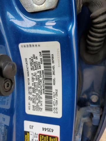 1NXBU4EE4AZ244586 - 2010 TOYOTA COROLLA BASE BLUE photo 12