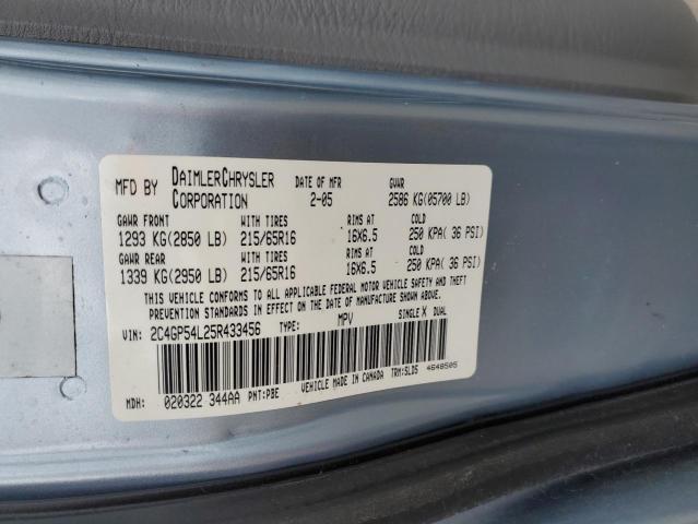 2C4GP54L25R433456 - 2005 CHRYSLER TOWN & COU TOURING 蓝色 照片 14