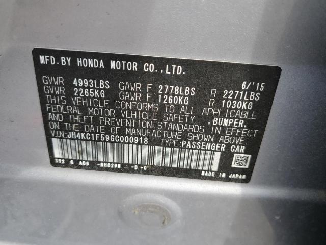 JH4KC1F59GC000918 - 2016 ACURA RLX TECH SILVER photo 12