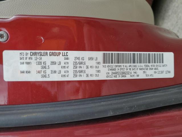 2A4RR5DG3BR623214 - 2011 CHRYSLER TOWN & COU TOURING RED photo 13