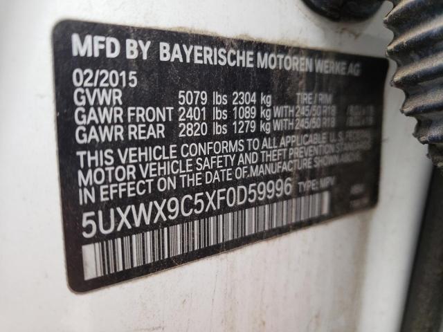 5UXWX9C5XF0D59996 - 2015 BMW X3 XDRIVE28I WHITE photo 13