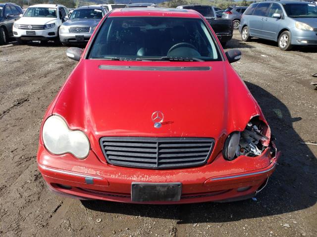 WDBRF40JX4A547491 - 2004 MERCEDES-BENZ C 230K SPORT SEDAN RED photo 5