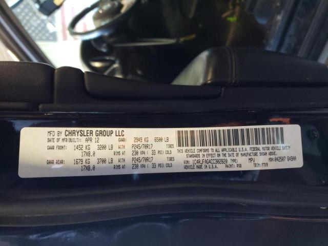 1C4RJFAG4CC302820 - 2012 JEEP GRAND CHER LAREDO 黑色 照片 10