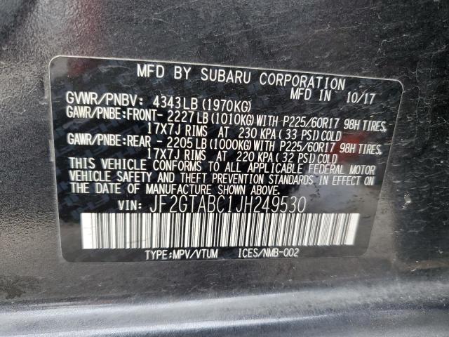 JF2GTABC1JH249530 - 2018 SUBARU CROSSTREK PREMIUM 灰色 照片 13