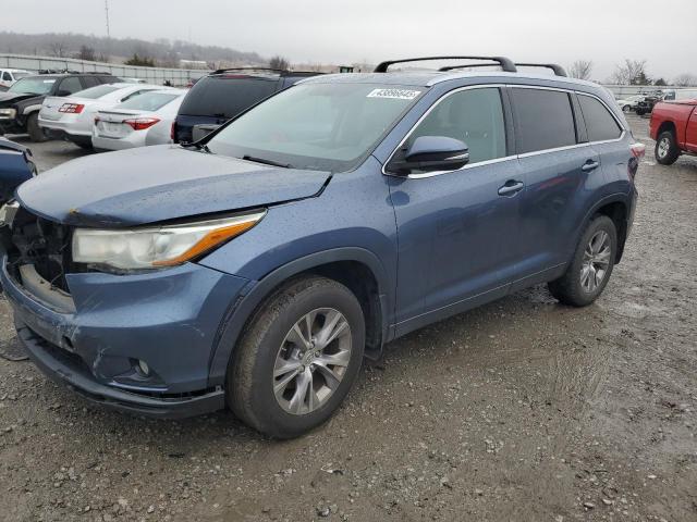 5TDJKRFHXFS172218 - 2015 TOYOTA HIGHLANDER XLE BLUE photo 1