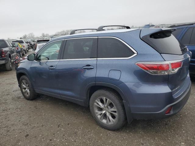 5TDJKRFHXFS172218 - 2015 TOYOTA HIGHLANDER XLE BLUE photo 2