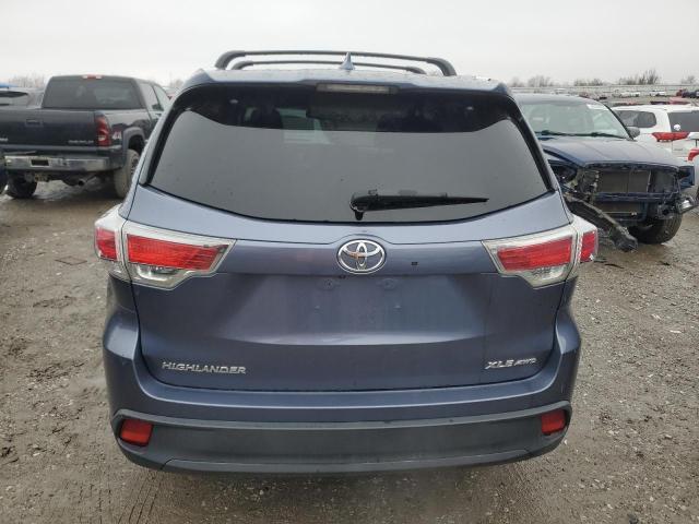 5TDJKRFHXFS172218 - 2015 TOYOTA HIGHLANDER XLE BLUE photo 6