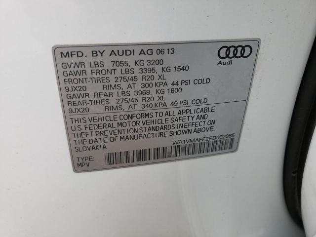 WA1VMAFE2ED002085 - 2014 AUDI Q7 PRESTIGE 白色 照片 13
