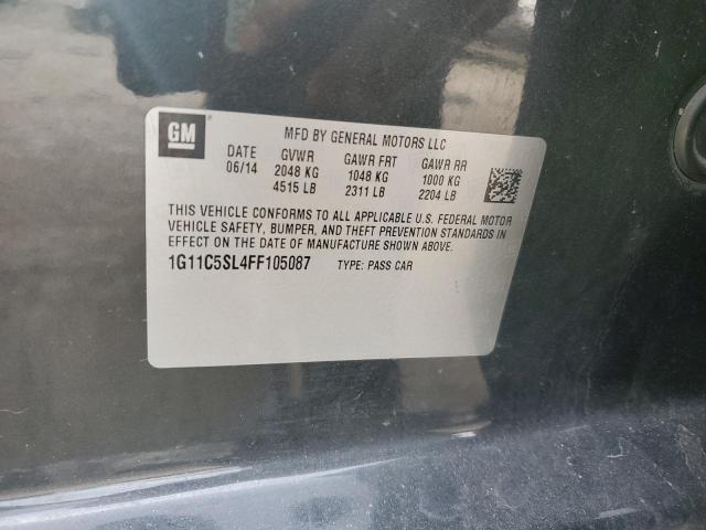 1G11C5SL4FF105087 - 2015 CHEVROLET MALIBU 1LT შავი ფოტო 12